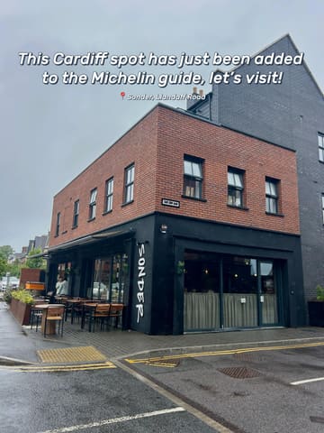 A static exterior shot of the restaurant 'Sonder' in Cardiff, used to announce its inclusion in the Michelin Guide.