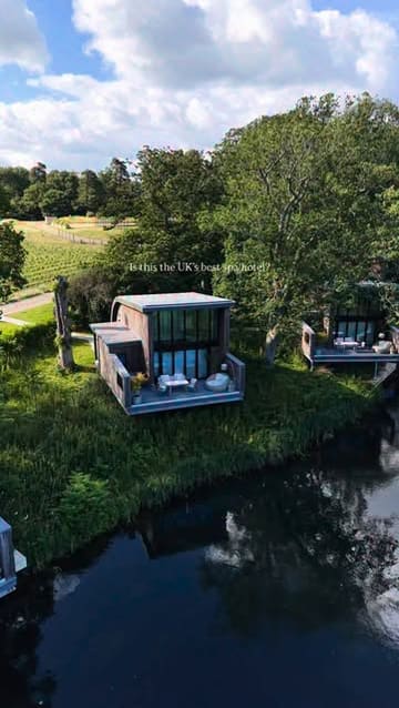 A high-quality montage showcasing a luxury stay at South Lodge, featuring the spa lodges, spa facilities, cocktails, and fine dining dessert.