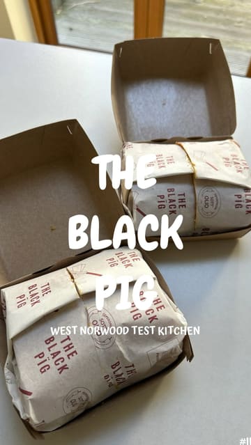 The video provides a quick, engaging look at The Black Pig's test kitchen location. It captures the exterior, the queue, the 'hole in the wall' ordering system, and provides close-up shots of the sandwiches, effectively communicating the takeaway-only nature of the venue.