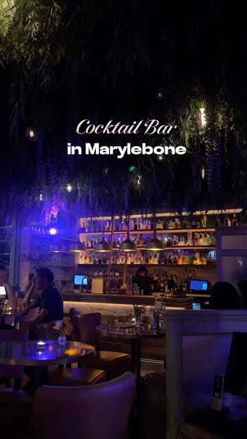 A montage-style reel showcasing the interior, cocktail menu, and infusion shots at Home Marylebone. The video features various shots of the bar, drinks on tables, and the menu, set to music with text overlays identifying the location.
