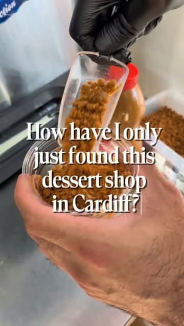 A video review of Yummies Desserts in Cardiff, showcasing the preparation of various desserts like waffles, pancakes, crepes, and soft serve, while highlighting the freshness and portion sizes.