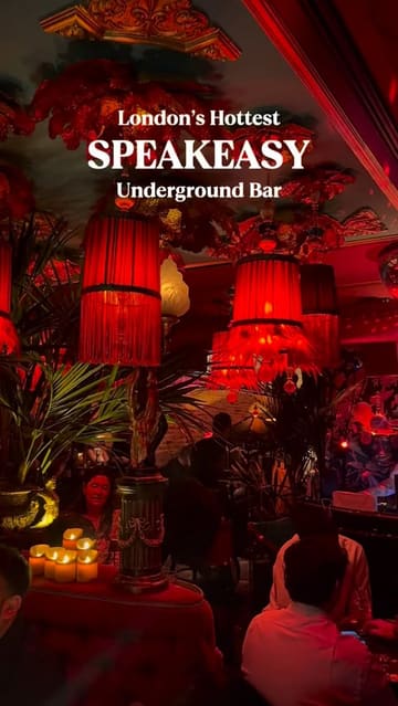A short, atmospheric montage showcasing the interior and cocktail offerings of Zum Barbarossa, a speakeasy bar in Soho, London. The video highlights the venue's distinctive red lighting, intimate seating, live DJ, and cocktail menu.