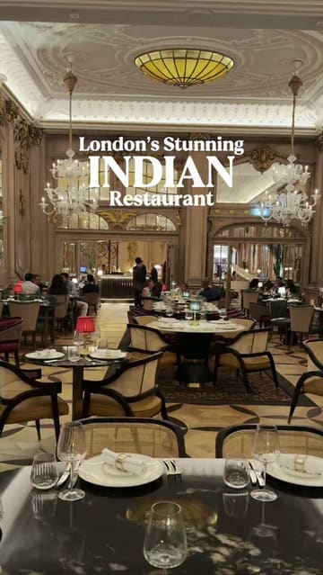 A polished, visually appealing reel showcasing the interior and food offerings of Madhu's of Mayfair, an upscale Indian restaurant located in the Dilly hotel.