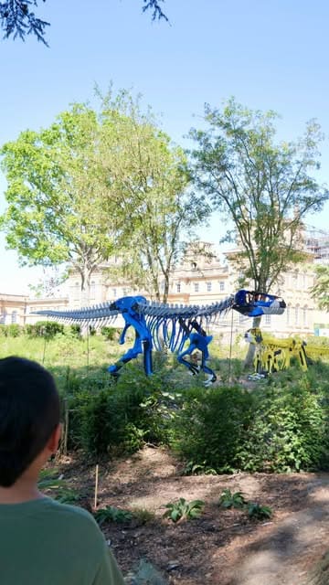 A montage showcasing a visit to Blenheim Palace, highlighting the grounds, dinosaur exhibits, and afternoon tea, while informing viewers about the annual pass conversion.