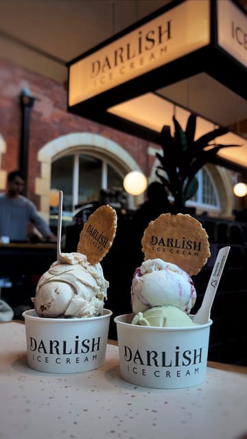 A promotional reel showcasing the reopening of Darlish Ice Cream in Spitalfields, highlighting the interior design and the variety of Persian-inspired ice cream flavours available.