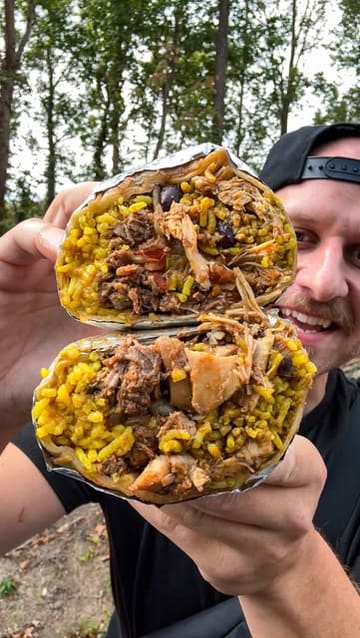 A fast-paced review of 'The Little Sombrero', a Mexican food truck in Kent. The video features the creator trying various dishes including a chicken and beef birria burrito, beef birria tacos, and a chicken quesadilla, while highlighting the authentic preparation and friendly service.