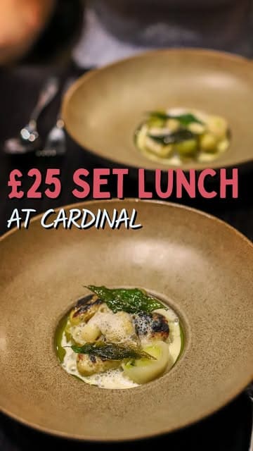 A visually appealing reel showcasing a 3-course seasonal market menu at Cardinal in Edinburgh. The video features close-up shots of the dishes, the menu, and the restaurant's interior, highlighting the quality and presentation of the food.