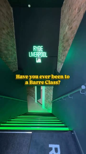 A vlog-style video featuring a creator visiting Ryde Liverpool for a barre class, showcasing the studio's aesthetic, facilities, and the class experience.