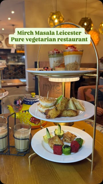 A promotional reel for Mirch Masala in Leicester, highlighting their unique Indian-style afternoon tea service, featuring a variety of sweet and savoury small plates, alongside their signature Indian-style pizzas and falooda drinks.