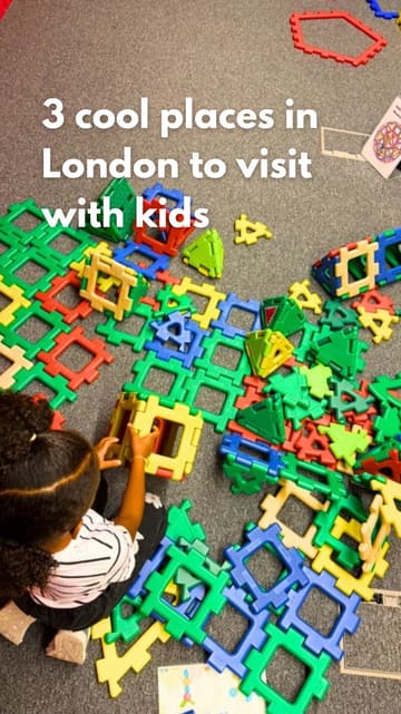 A fast-paced listicle video showcasing three family-friendly experiences in London: the Mundo Pixar immersive exhibition, the MathsWorld interactive playground, and a PAW Patrol-themed sightseeing bus tour featuring afternoon tea.