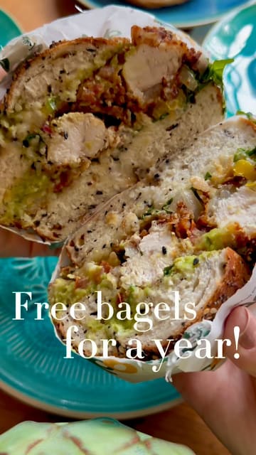 A short, punchy video showcasing various bagel sandwiches, hash pops, and cream cheese schmear pots from Dot Bagels, highlighting the menu variety and fresh ingredients.