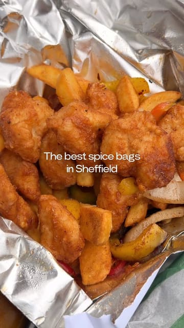 A promotional video showcasing the food and drink menu at the Dog & Partridge pub in Sheffield, specifically highlighting their spice bags and sandwiches.