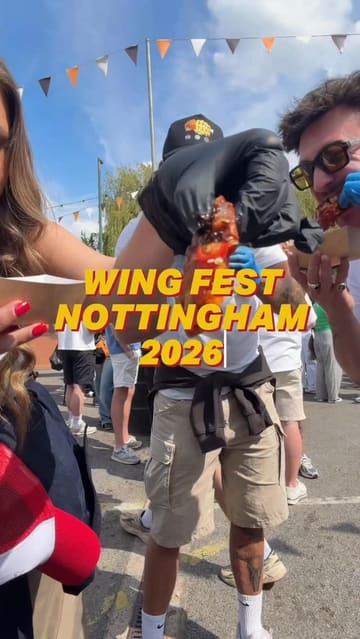 A high-energy, fast-paced vlog showcasing the Wing Fest event in Nottingham, featuring various wing vendors, live music, games, and the overall festival atmosphere.