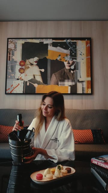 A short, edited video tour of The Westminster London hotel, highlighting the lobby, guest rooms, bathroom, gym, and the proximity to Big Ben. The creator is shown enjoying the room and amenities.