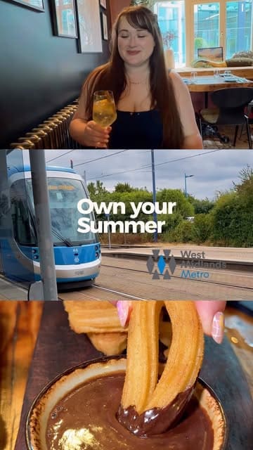 A creator documents a day trip to Birmingham using the West Midlands Metro to attend the Birmingham Restaurant Festival, featuring a meal at Plates by Purnell's.