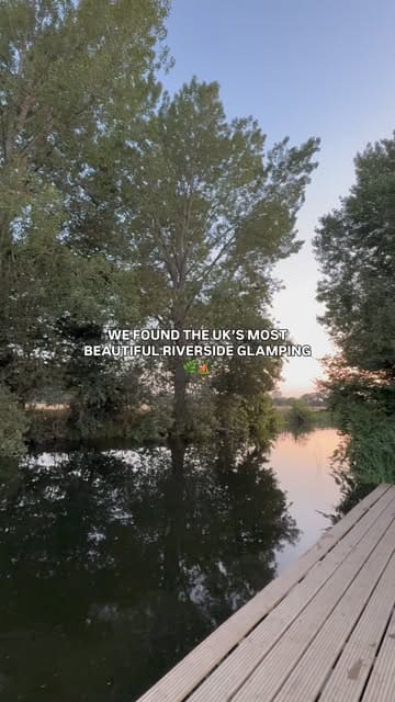 A short, montage-style reel showcasing a weekend glamping trip at Rushbanks Campsite in Suffolk, highlighting activities like paddleboarding, canoeing, and relaxing by the river.