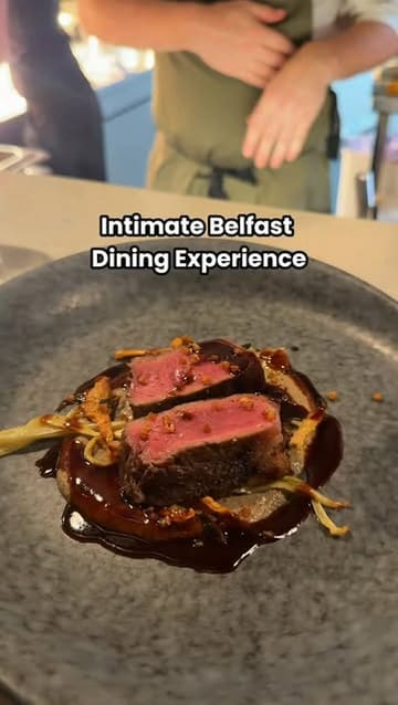 A promotional video showcasing a 6-course Chef's Table dining experience at Taylor and Clay in the Bullitt Hotel, Belfast, highlighting the intimate setting and the chef's preparation.