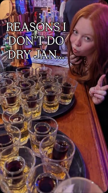 A fast-paced, music-synced montage of a creator enjoying drinks and nightlife during January, positioning the venues as fun, social spots for a night out.