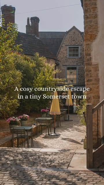 A visually stunning travel reel showcasing a weekend escape to Bruton, Somerset, highlighting the boutique hotel Number One Bruton and its restaurant, Briar.