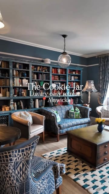 A video tour of The Cookie Jar in Alnwick, showcasing the boutique hotel's cosy interiors, the Dunstanburgh suite, the outdoor terrace, and the food and drink offerings including mussels, monkfish, and breakfast.