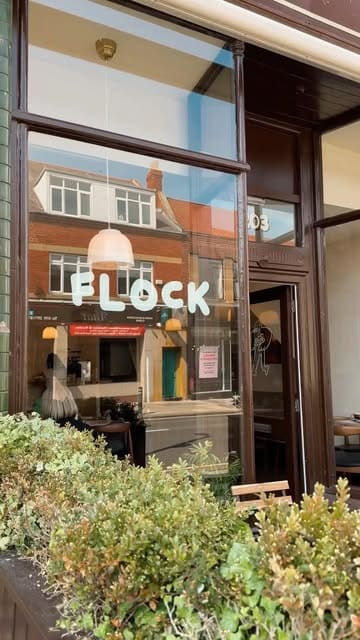 A short video showcasing the interior, menu, and food/drink offerings of a new coffee and wine bar called Flock in Whitley Bay.