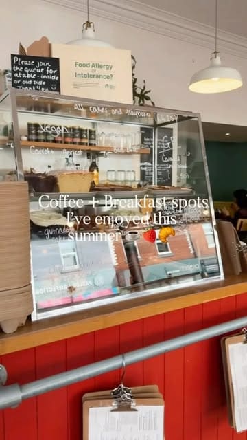 A montage video highlighting various independent coffee and breakfast spots across North Tyneside and Newcastle, featuring a variety of drinks and food items like pastries and breakfast bowls.