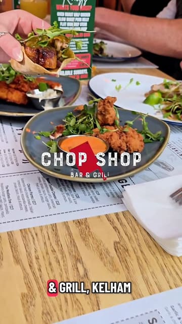 A group of food bloggers visits Chop Shop Bar & Grill in Kelham Island, Sheffield, to sample their new menu. The video features a variety of dishes including burgers, wings, tacos, and steak, highlighting the restaurant's casual, social atmosphere.