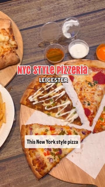 A short, punchy food review video showcasing various pizza slices and a unique 'Capo' dish at Pitfire in Leicester. The video uses close-up shots of the food, including cheese pulls and dipping, to highlight the menu offerings.