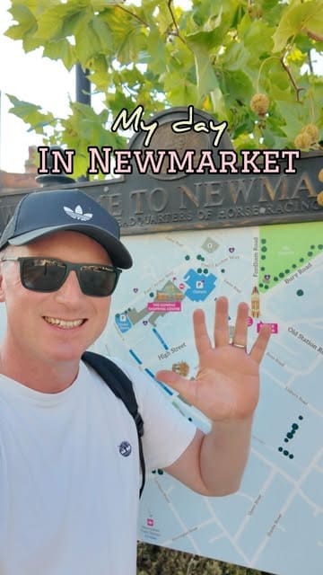 A travel-focused 'day in the life' video exploring various hospitality and leisure venues in Newmarket, including a cafe, a museum, a bakery, an independent cinema, and an Indian restaurant.