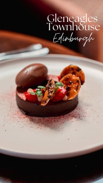 A montage showcasing a Daylesford Farm pop-up event hosted at the Gleneagles Townhouse in Edinburgh, highlighting the floral decor, gift products, and dining experience.