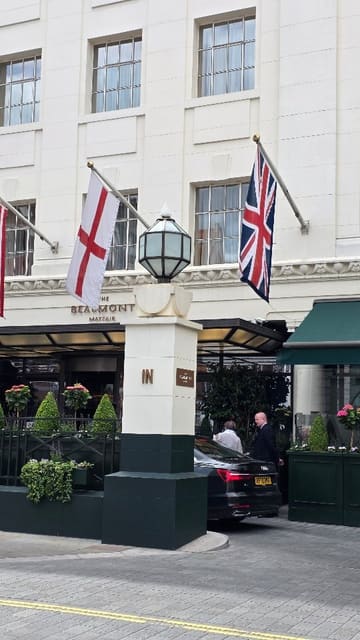 A video tour of a luxury hotel suite at The Beaumont in Mayfair, showcasing the bedroom, living area, bathroom, and walk-in wardrobe.