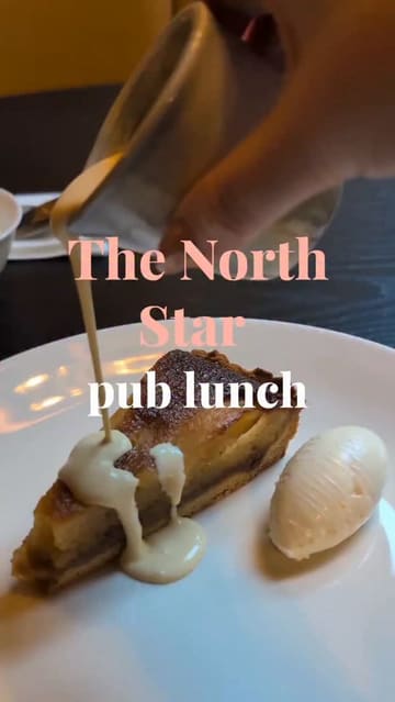 A promotional reel for The North Star, a gastropub in Brighton. The video features a montage of the venue's interior, various food dishes including steak and desserts, and cocktails, set to music.