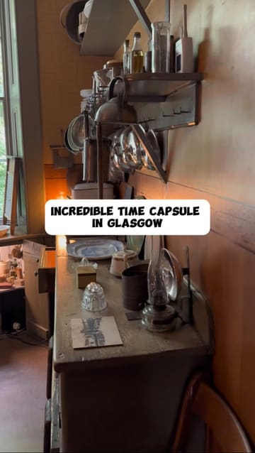A tour of the Tenement House in Glasgow, a National Trust for Scotland property that serves as a time capsule of early 20th-century life. The video highlights the preserved interior, including original furnishings, gas lighting, and personal items left behind by the former resident, Agnes Toward.