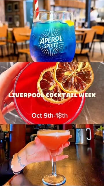 A promotional reel for Liverpool Cocktail Week, featuring a creator visiting three different venues to showcase their special cocktail offerings.