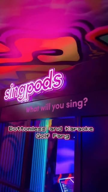A group of friends visits Golf Fang in Cardiff for a bottomless karaoke experience, showcasing the karaoke setup, the menu, and the food and drinks available.