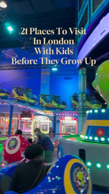 A fast-paced montage showcasing 21 family-friendly attractions in London, featuring children exploring museums, parks, and interactive experiences.