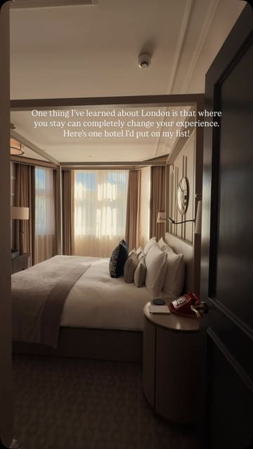 A montage video showcasing the Kimpton Fitzroy hotel in London, highlighting its grand architecture, elegant lobby, and the outdoor terrace dining experience.