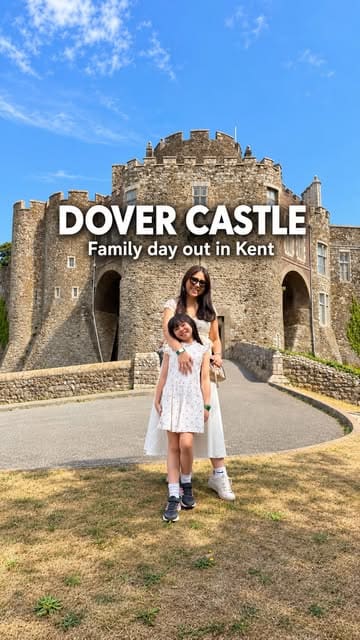 A family-focused vlog showcasing a visit to Dover Castle, featuring the child and grandparents exploring the grounds, tunnels, and historical rooms.
