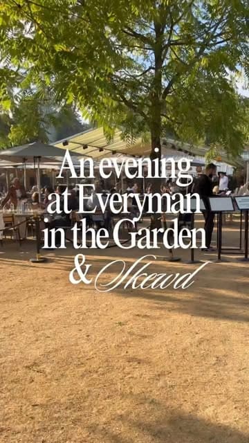 A vlog-style video showcasing an evening at Everyman in the Garden at The Grove Hotel, featuring dinner at Skewd Kitchen and an outdoor movie screening.