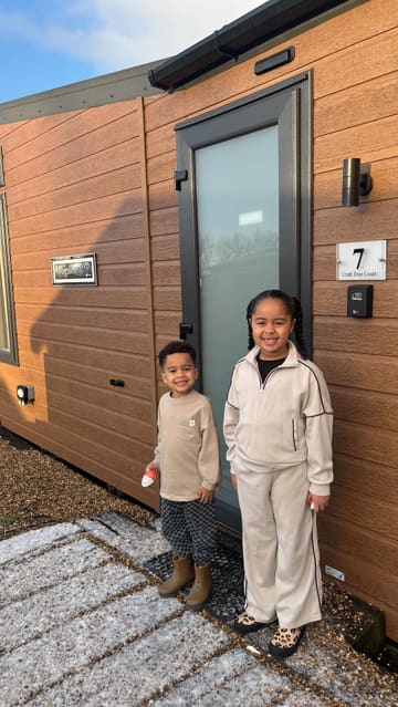 A family-focused promotional video for Willow Pastures Country Park, featuring clips of children playing on a nature trail, exploring the lodge, and enjoying the hot tub, set to music with a text overlay.