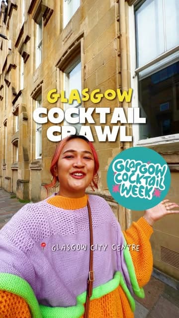 A creator takes viewers on a tour of four different cocktail bars in Glasgow as part of Glasgow Cocktail Week, showcasing the atmosphere, drinks, and food at each location.