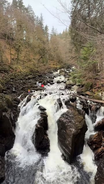 A listicle-style video showcasing five different walking routes across Scotland, each highlighting a specific cafe or coffee shop for a pit stop. The video features scenic outdoor shots of the walks followed by close-ups of the food and drinks available at the recommended venues.