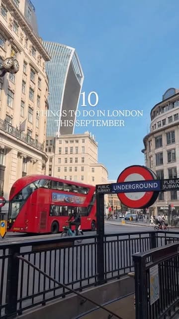 A montage-style listicle video showcasing 10 different activities and venues in London, ranging from breakfast spots and cafes to afternoon tea, spa experiences, and rooftop bars.
