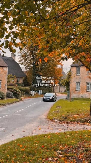 A montage of autumn scenes in the English countryside, featuring the Daylesford Organic farm shop and cafe, focusing on seasonal produce, cozy interiors, and scenic landscapes.