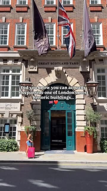 A 24-hour 'day in the life' style reel showcasing a stay at the Great Scotland Yard Hotel in London, highlighting the room, dining, and bar experiences.