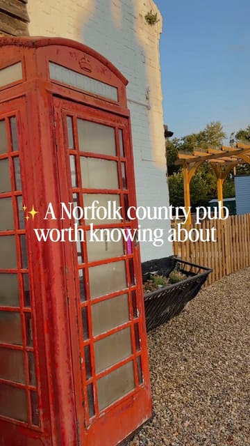 A short video showcasing a visit to Cross Keys in Dilham, Norfolk, highlighting their new à la carte menu with shots of starters, mains, and desserts in a country pub setting.