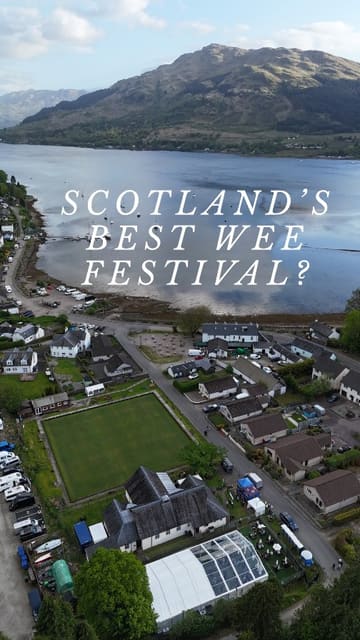 A promotional reel for the 'Live in Loch Goil' festival in Scotland, featuring live music performances, local food vendors, and outdoor adventure activities like gorge walking, set against a scenic loch-side backdrop.