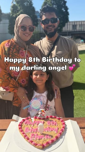 A montage video showing a group of young girls celebrating an 8th birthday at a Lush store, featuring bath bomb making activities, games, and a giant cookie.