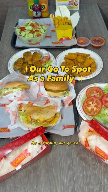 A family-focused review of a Pepe's Piri Piri location, highlighting the variety of chicken dishes, wraps, and sides available, suitable for a casual family meal.