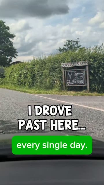 A parent visits Dunvilles Farm, showcasing the free playground, ride-on tractors, and cafe offerings, positioning it as an affordable family day out.